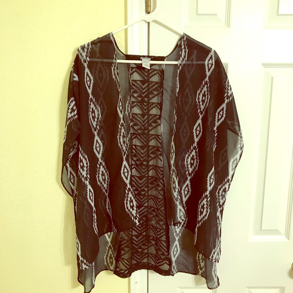 Sheer tribal Aztec kimono
